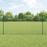 Vidaxl hek met paal groen 1,2 x 10 m staal en pvc