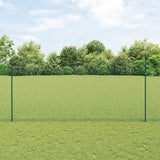 Vidaxl hek met paal groen 1,4 x 10 m staal en pvc