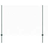 Vidaxl hek met paal groen 1,5 x 10 m staal en pvc