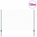 Vidaxl hek met paal groen 1,5 x 10 m staal en pvc