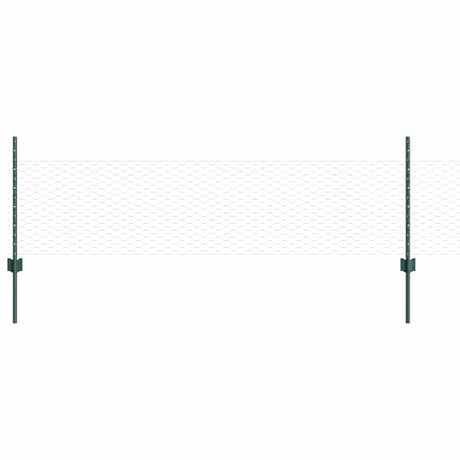 Vidaxl zeshoekig gaasgek met palen 25 x 0,5 m pvc-coated staal groen