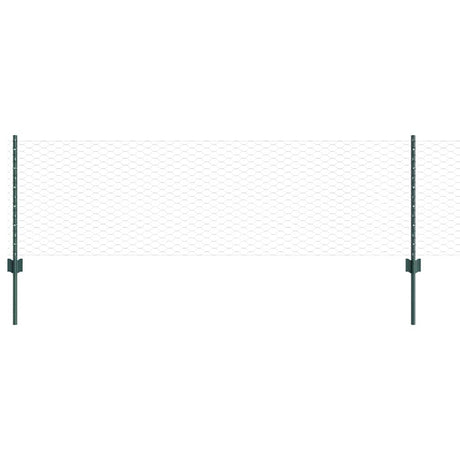 Vidaxl zeshoekig gaasgek met palen 25 x 0,6 m pvc-coated staal groen