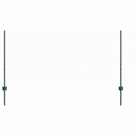 Vidaxl zeshoekig gaasgek met palen 25 x 1 m pvc-coated staal groen