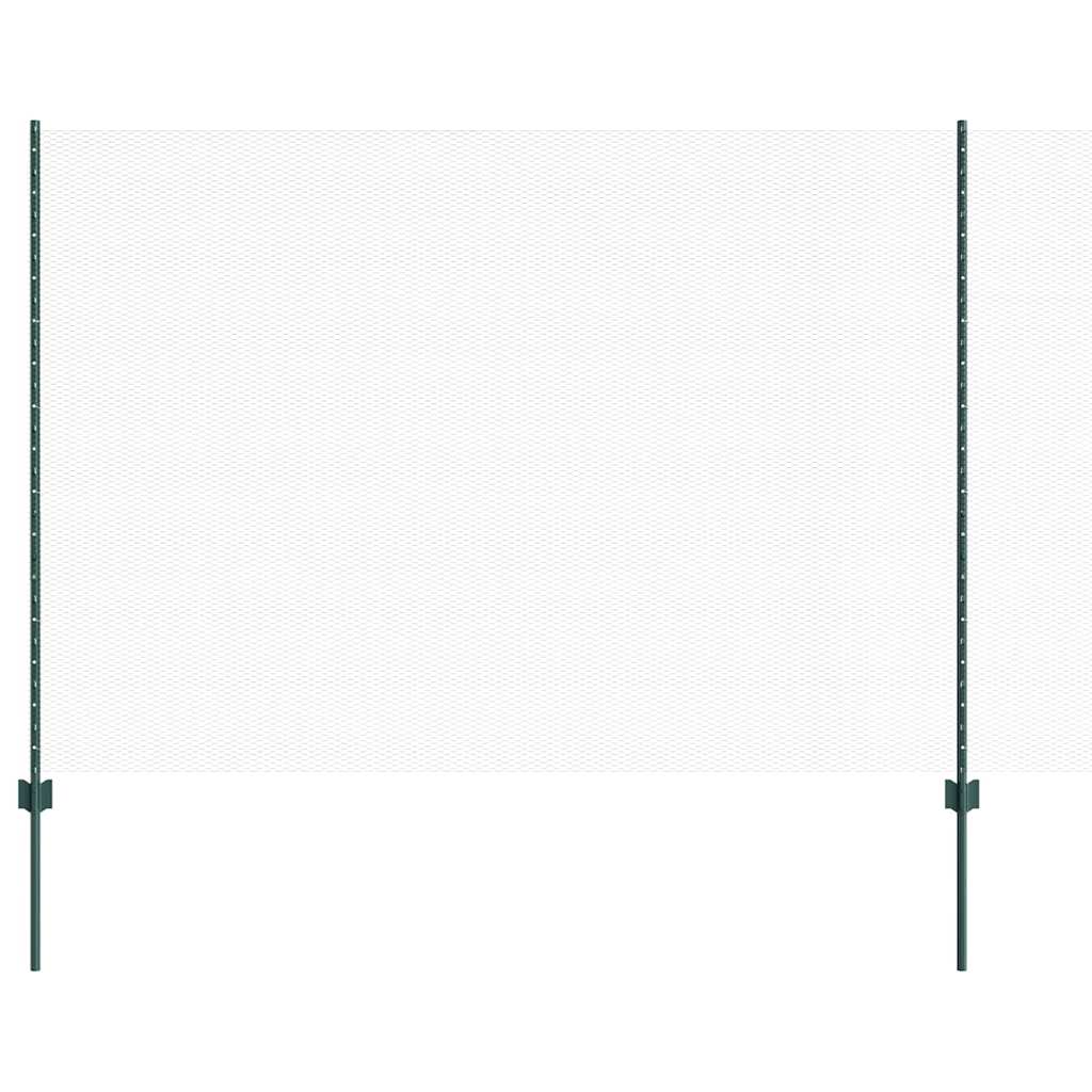 Vidaxl hek met paal groen 1,5 x 25 m staal