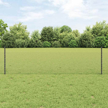 Vidaxl zeshoekig gaasgek met palen 10 x 0,5 m pvc-coated staal grijs