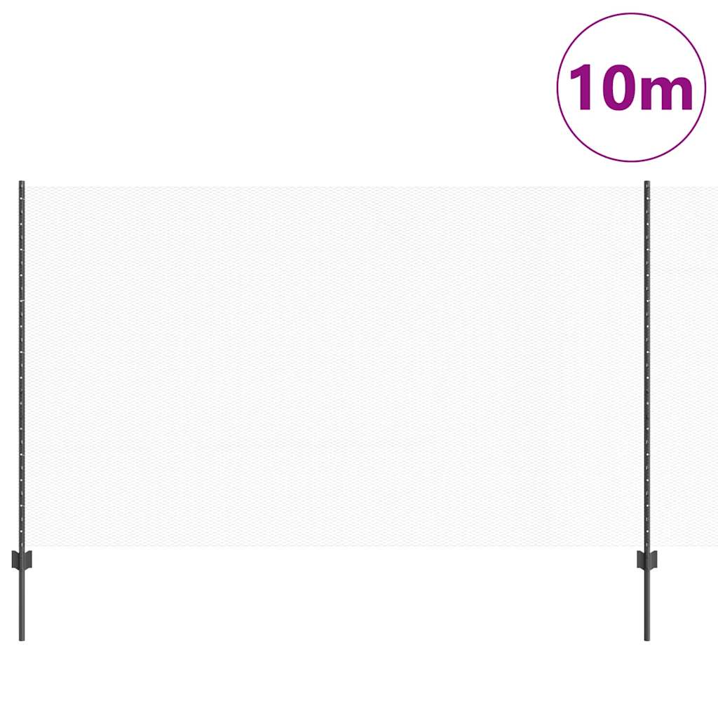 Vidaxl hek met paal grijs 1,4 x 10 m staal en pvc