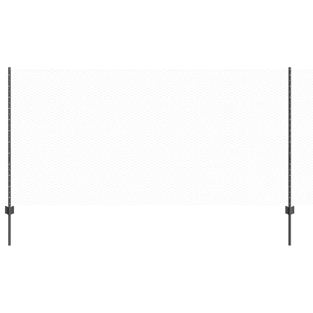 Vidaxl hek met paal grijs 1,2 x 25 m staal