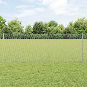 Vidaxl zeshoekig gaasgek met palen 10 x 0,8 m gegalvaniseerd staal