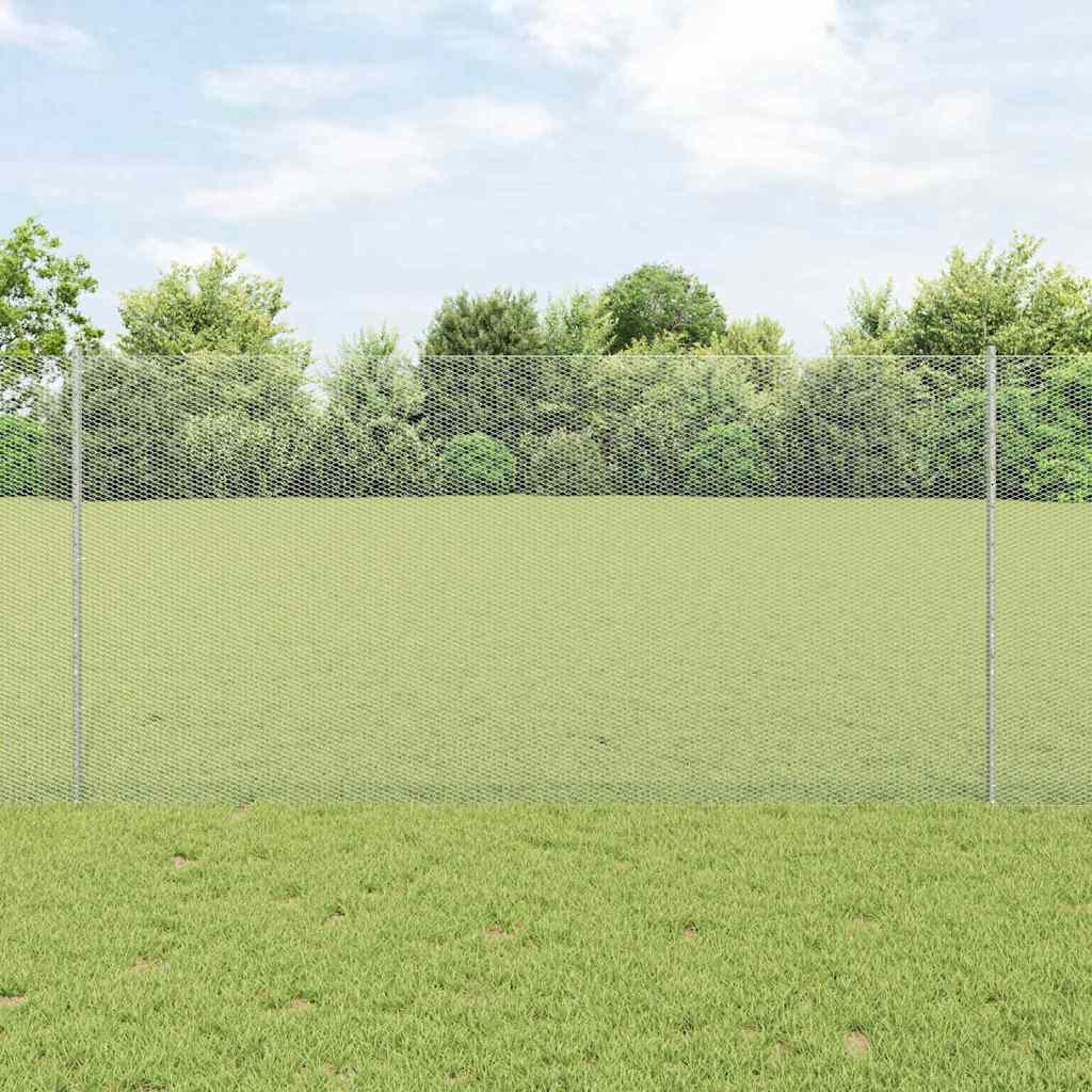 Vidaxl zeshoekig gaasgek met palen 10 x 1,2 m gegalvaniseerd staal