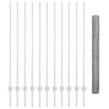 Vidaxl hek met paal zilver 1,4 x 25 m staal