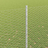 Vidaxl hek met paal zilver 1,6 x 25 m staal