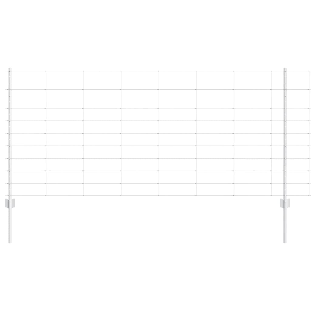 Vidaxl hek met paal zilver 1 x 25 m staal