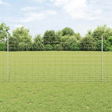 Vidaxl hek met paal zilver 1,2 x 25 m staal