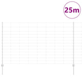 Vidaxl hek met paal zilver 1,4 x 25 m staal