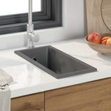 Vidaxl keukenwasbak grijs 21 x 44 x 14 cm graniet