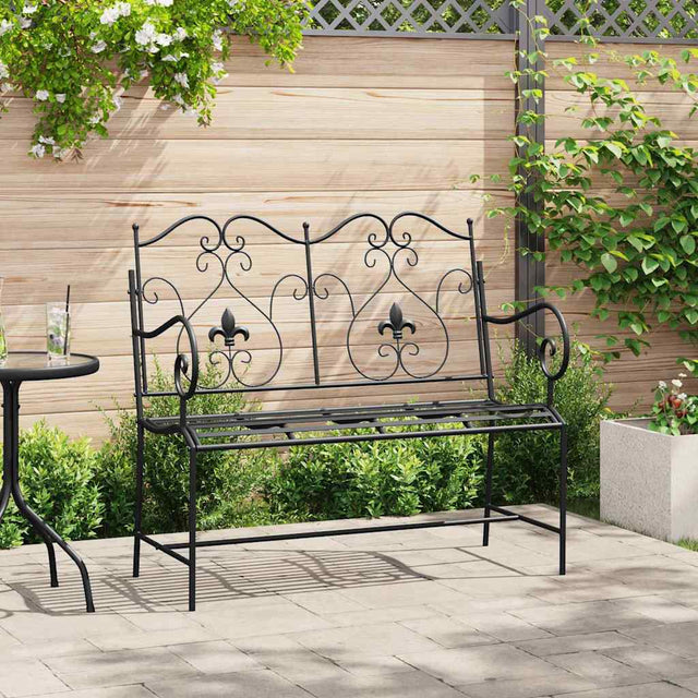 Vidaxl tuinbank 2 -seater 104 x 54 x 93 cm staal zwart