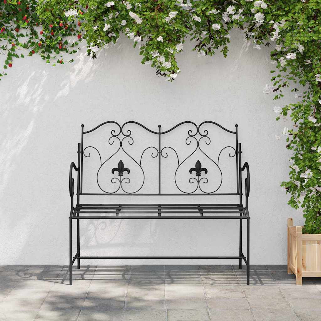 Vidaxl tuinbank 2 -seater 104 x 54 x 93 cm staal zwart