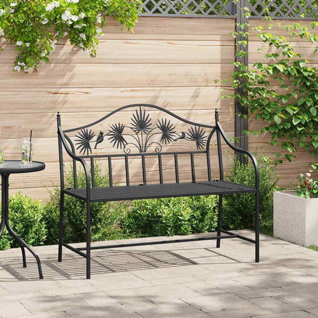 Vidaxl tuinbank zwart 104 x 52,5 x 89 cm staal