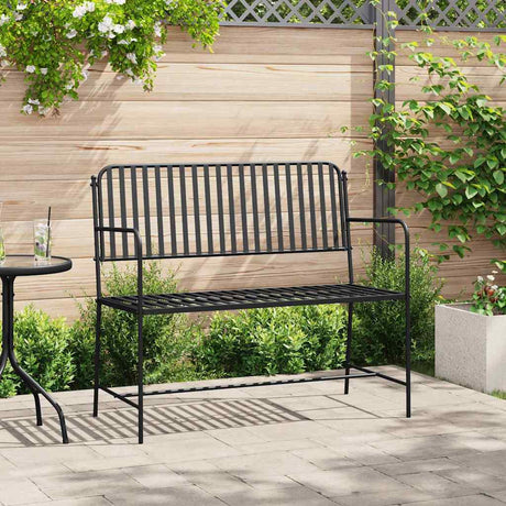 Vidaxl tuinbank 2 -seater 103,5 x 51,5 x 90 cm staal zwart