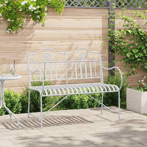 Vidaxl tuinbank 2 -seater 103,5 x 59 x 89 cm staal antiek wit