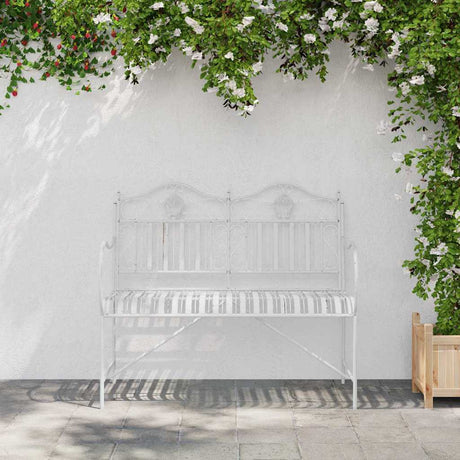 Vidaxl tuinbank 2 -seater 103,5 x 59 x 89 cm staal antiek wit