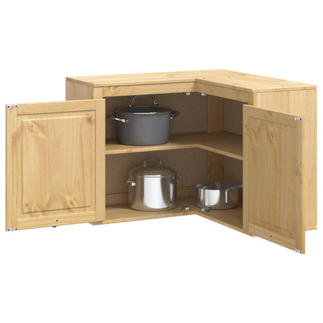 Vidaxl kast ski honingbruin 80 x 80 x 60 cm massief grenenhout