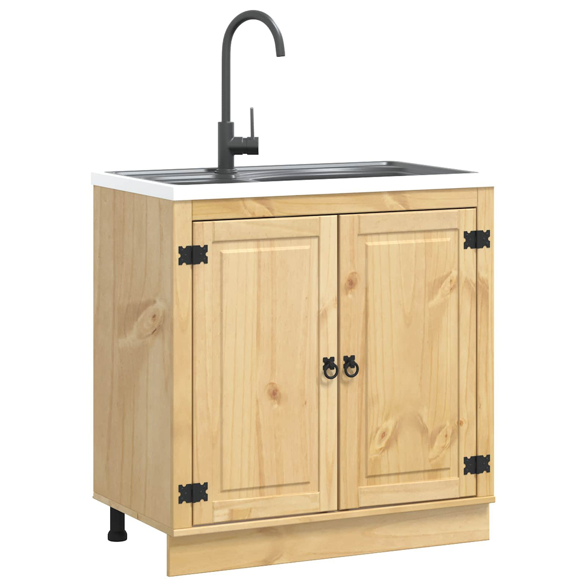 Vidaxl kast ski honingbruin 80 x 46 x 81 cm massief grenenhout