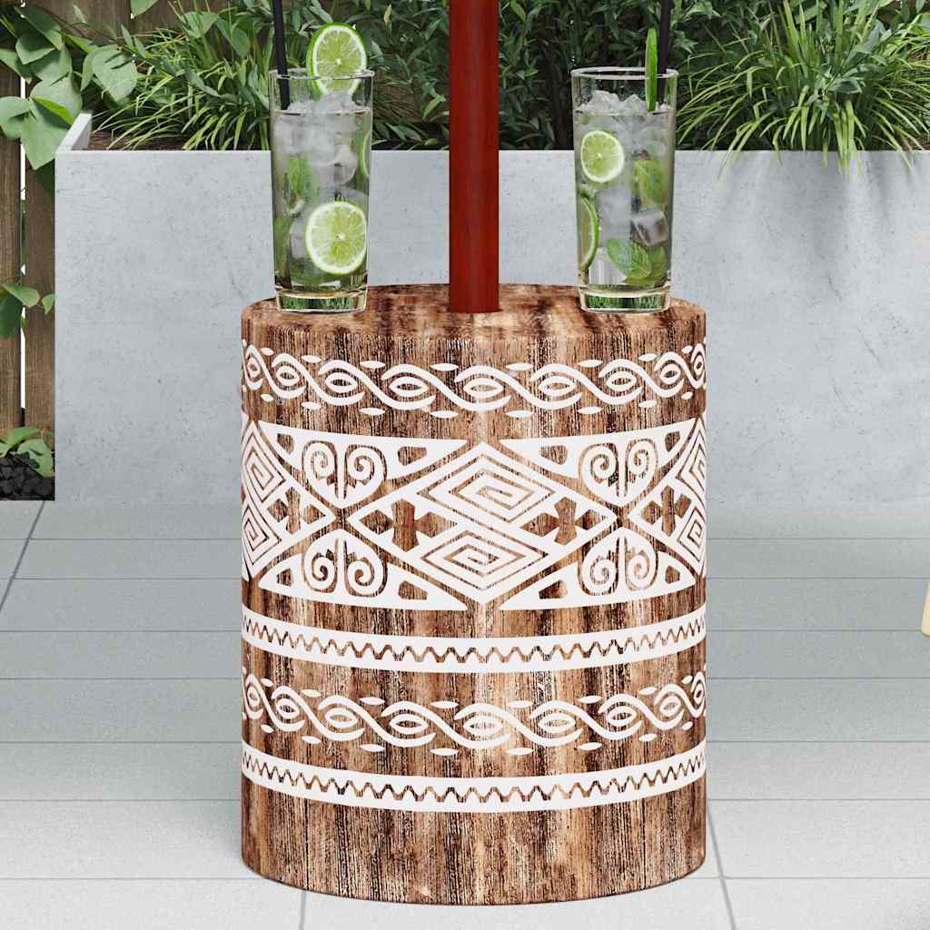 Vidaxl parasolvoet 23 kg wit gewassen massief hout cilindrisch