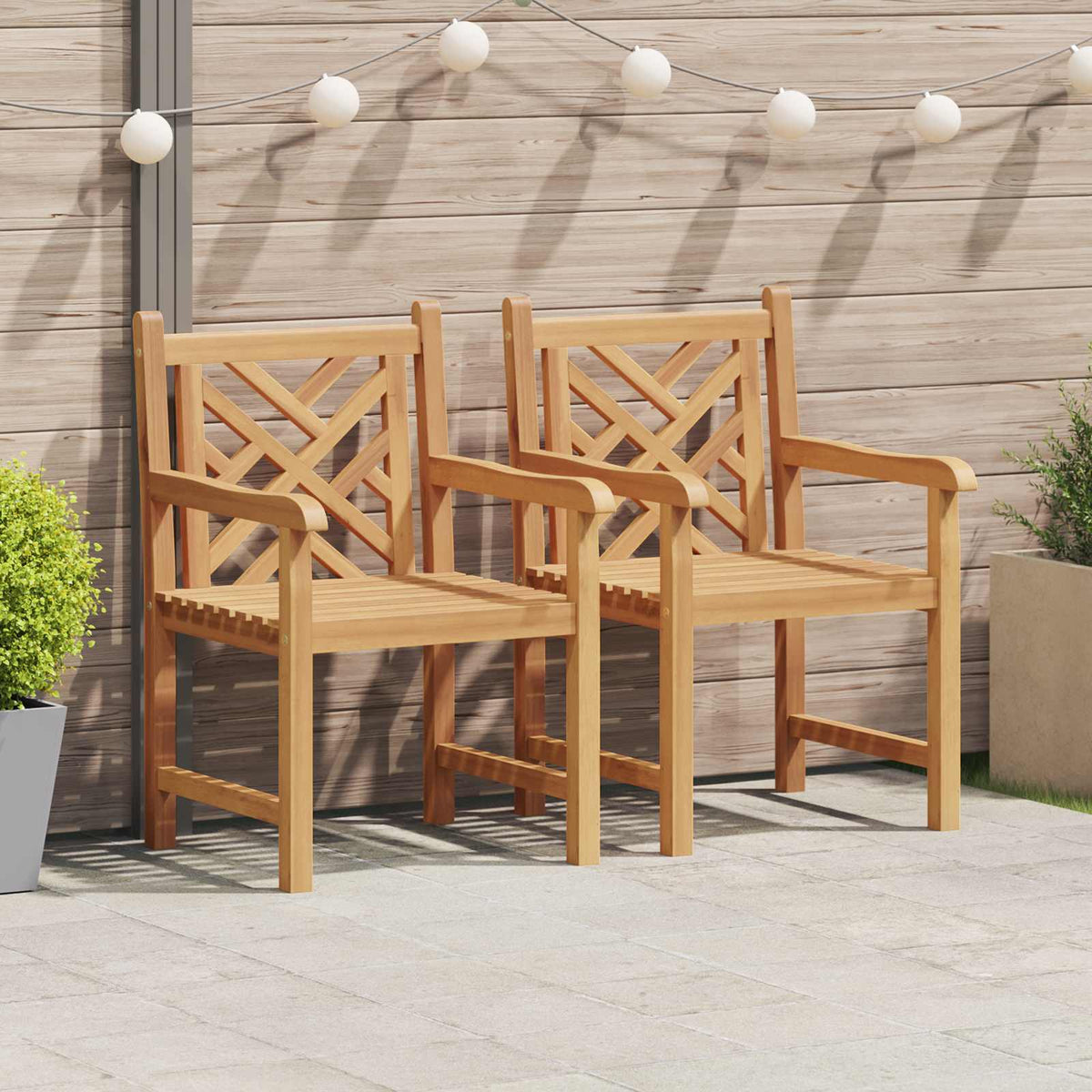 Vidaxl tuinstoel 2 st massief teakhout