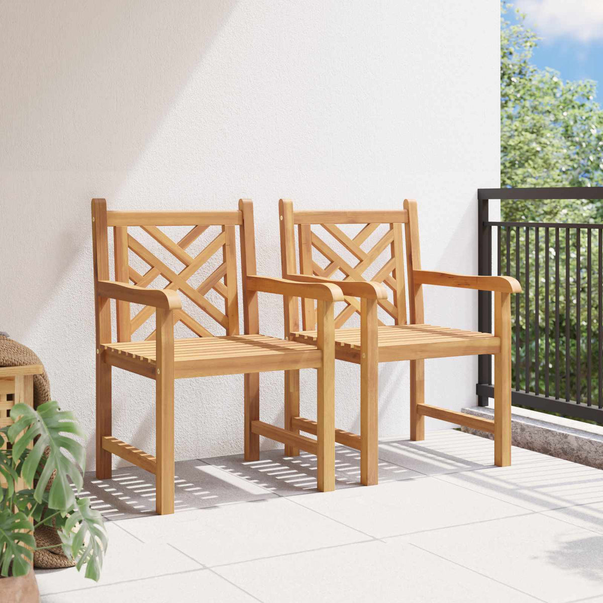 Vidaxl tuinstoel 2 st massief teakhout