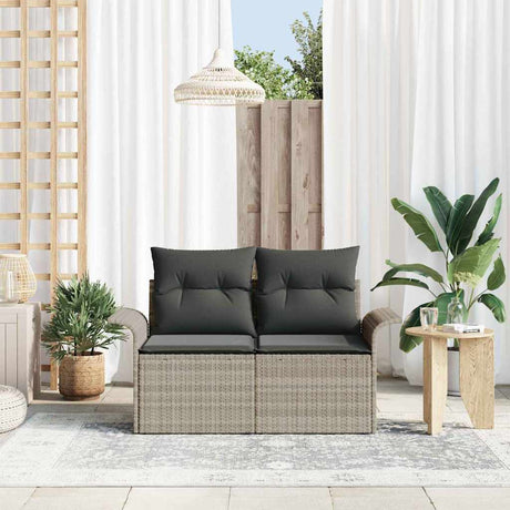 Vidaxl tuinbank met kussen lichtgrijs 141 x 62 x 69cm poly rattan