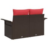 Vidaxl tuinbank 2-aantal zitplaatsen poly rattan