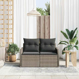 Vidaxl tuinbank met kussen grijs 121 x 62 x 69cm poly rattan