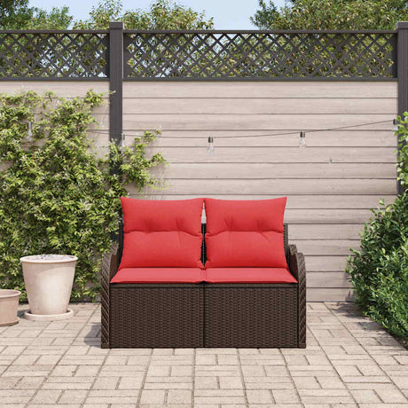 Vidaxl tuinbank met kussen 121 x 62 x 69 cm poly rattan