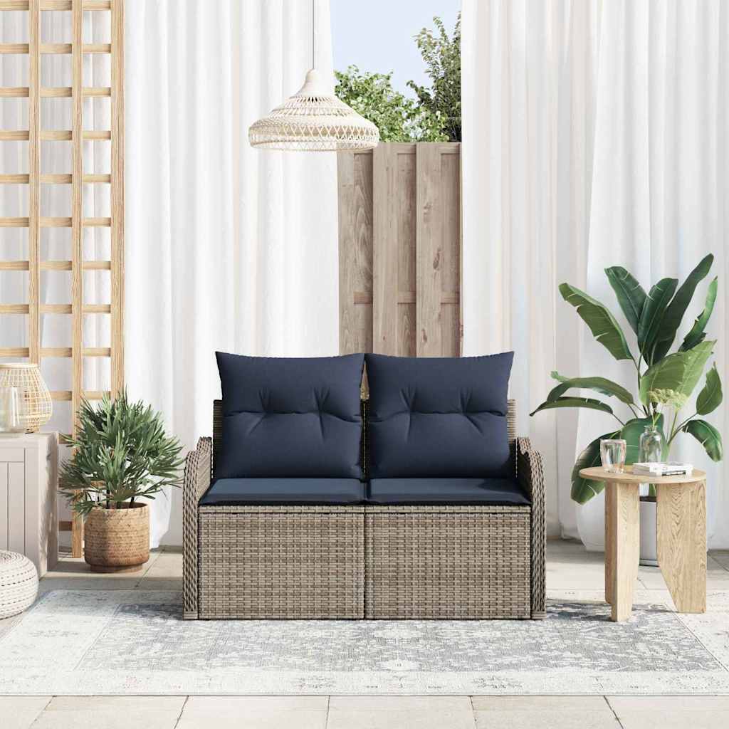 Vidaxl tuinbank met kussen 121 x 62 x 69 cm poly rattan