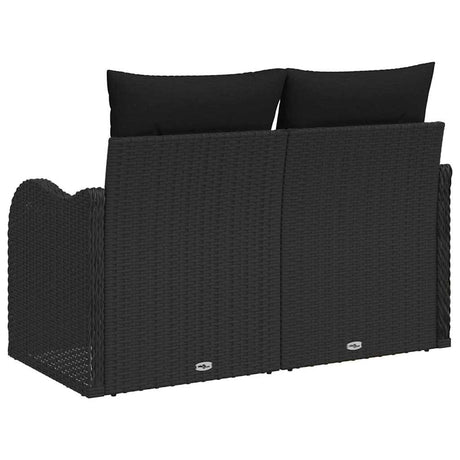 Vidaxl tuinbank met kussen zwart 121 x 62 x 69cm poly rattan