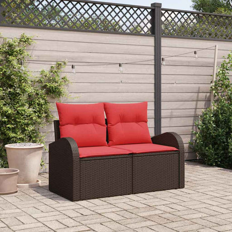 Vidaxl tuinbank 2-aantal zitplaatsen bruin poly rattan