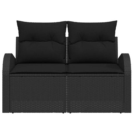 Vidaxl tuinbank met kussen zwart 124 x 62 x 69cm poly rattan