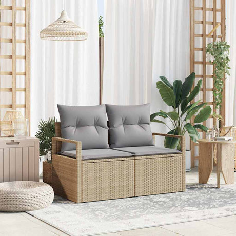Vidaxl tuinbank met kussen 120 x 62 x 69 cm poly rattan