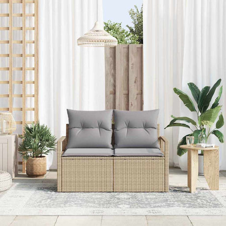 Vidaxl tuinbank met kussen 120 x 62 x 69 cm poly rattan