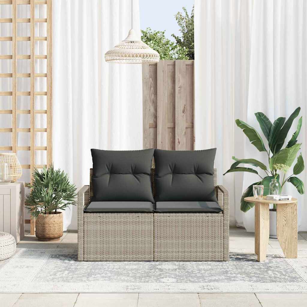 Vidaxl tuinbank met kussen 120 x 62 x 69 cm poly rattan