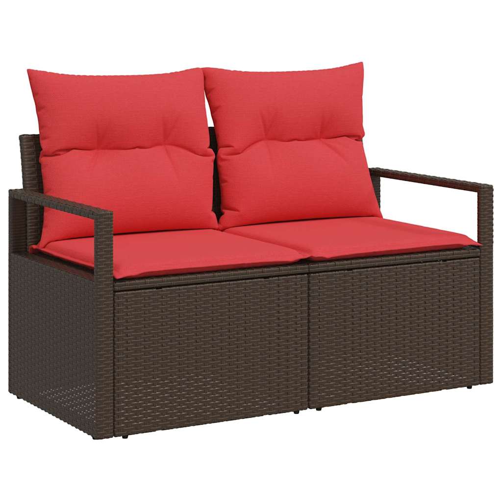 Vidaxl tuinbank met kussen 120 x 62 x 69 cm poly rattan