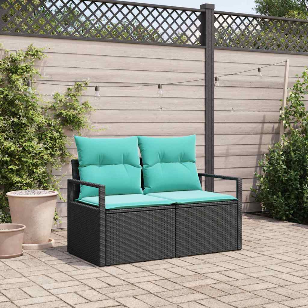 Vidaxl tuinbank met kussen 120 x 62 x 69 cm poly rattan