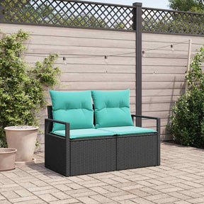Vidaxl tuinbank met kussen 120 x 62 x 69 cm poly rattan