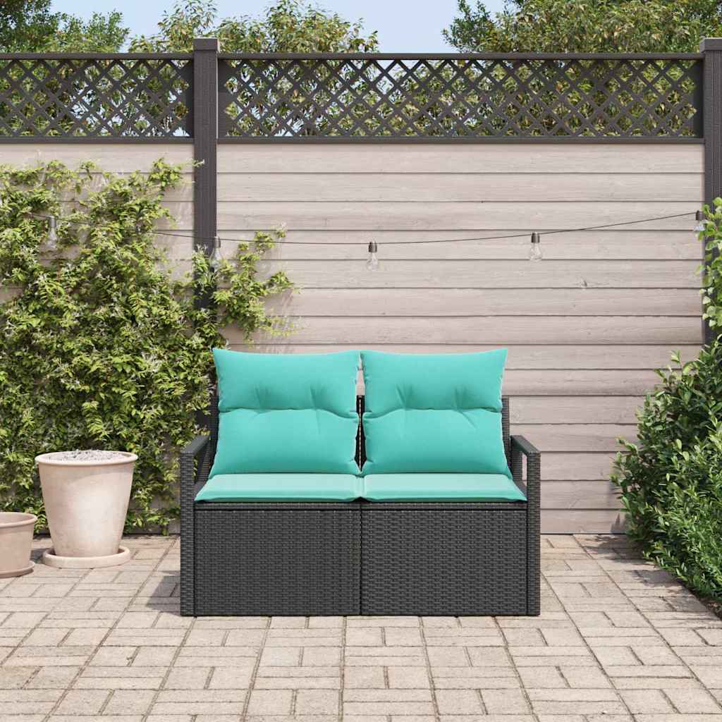 Vidaxl tuinbank met kussen 120 x 62 x 69 cm poly rattan