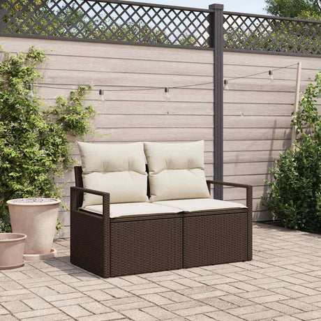 Vidaxl tuinbank met kussen met opslag 120 x 62 x 69 cm poly rattan