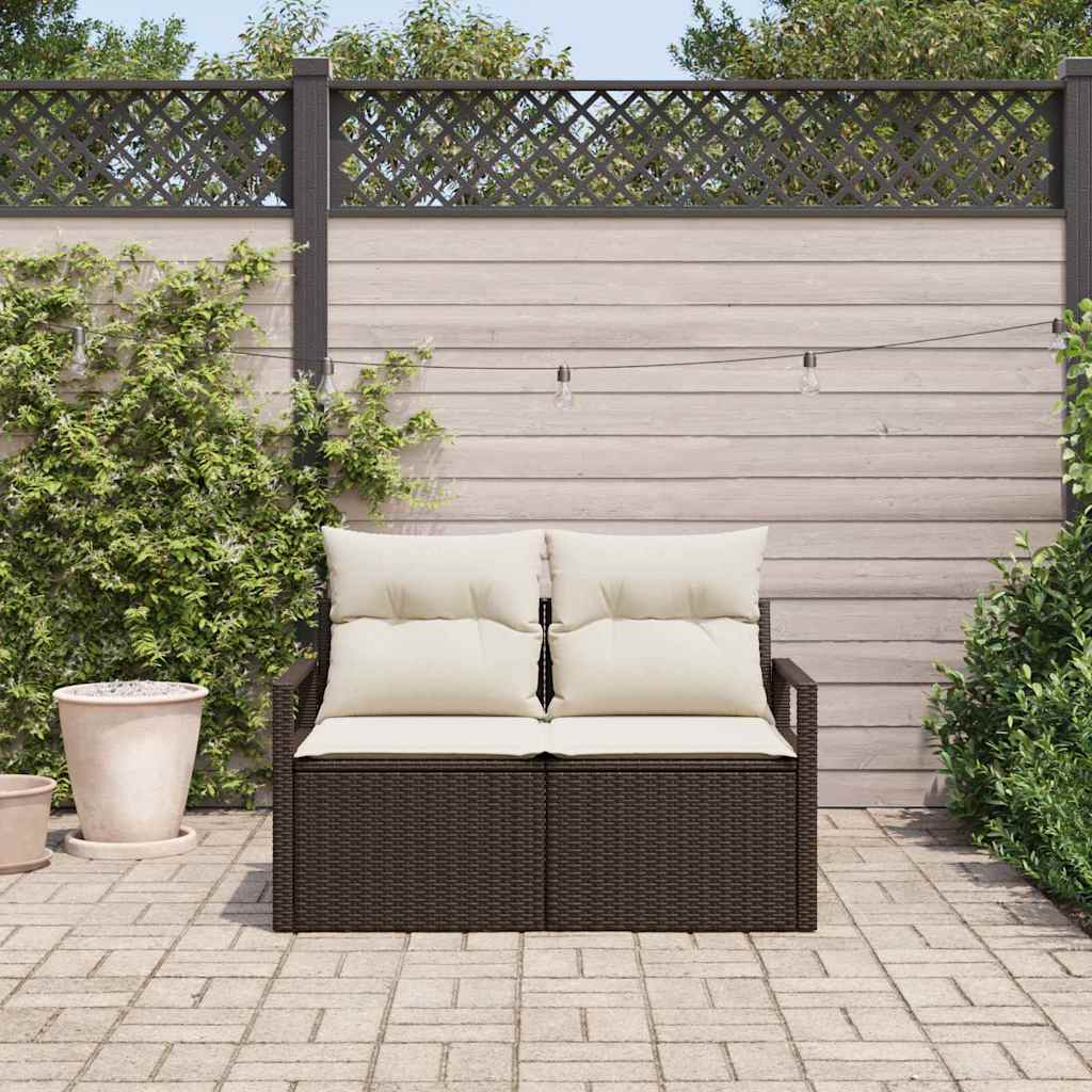Vidaxl tuinbank met kussen met opslag 120 x 62 x 69 cm poly rattan