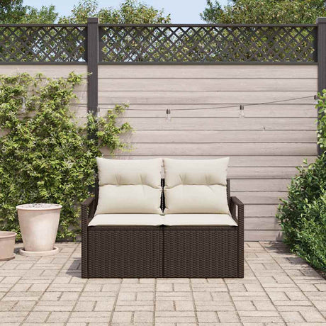 Vidaxl tuinbank met kussen met opslag 120 x 62 x 69 cm poly rattan