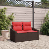 Vidaxl tuinbank bruin 123 x 62 x 69cm poly rattan