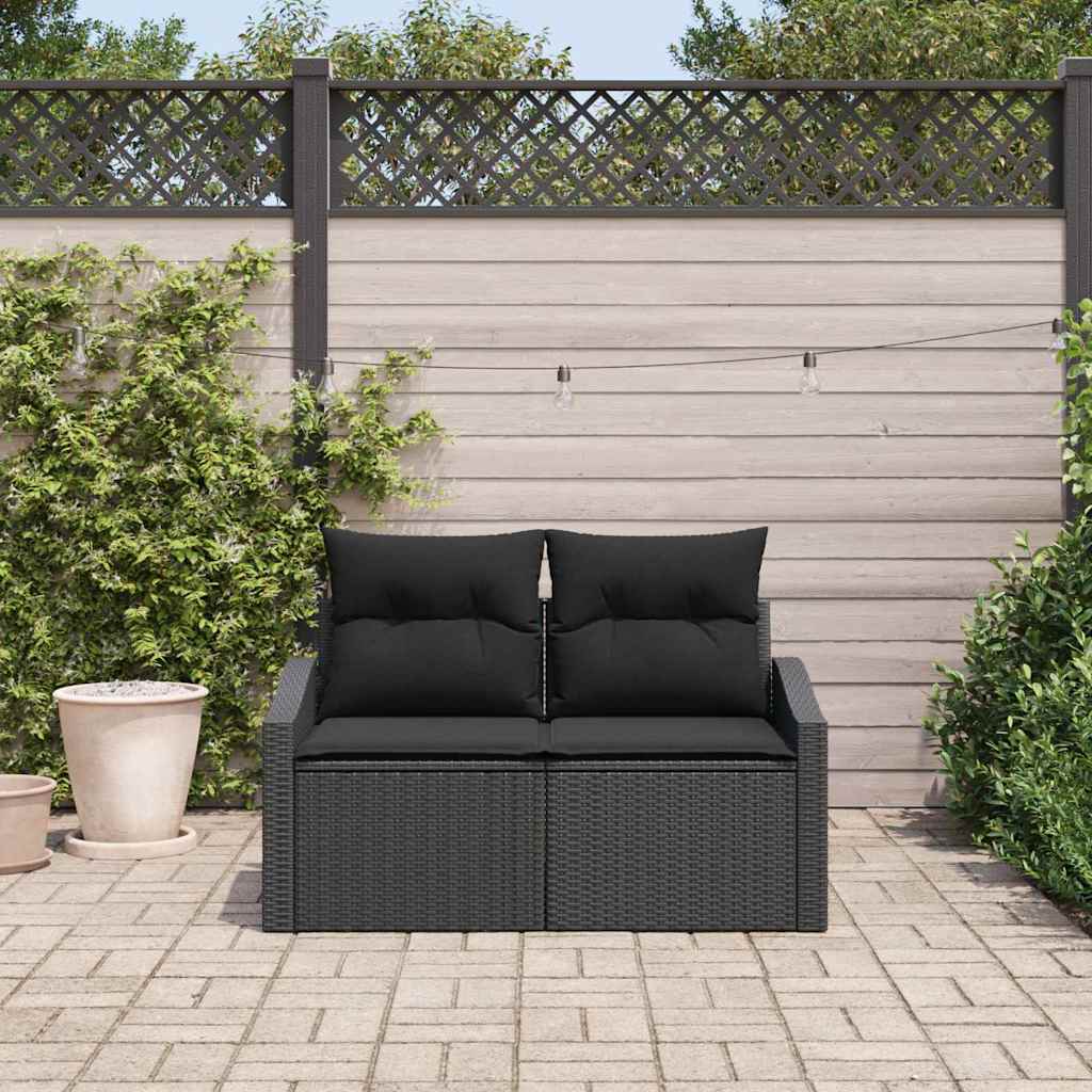 Vidaxl tuinbank met kussen 123 x 62 x 69 cm poly rattan